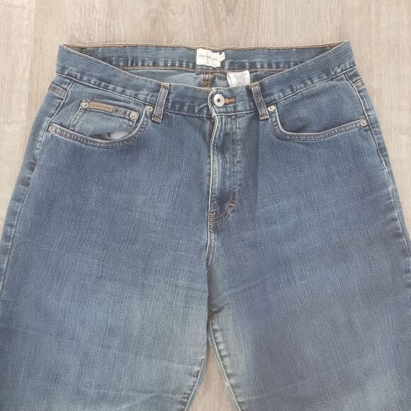 Calvin Klein Jeans Midrise Bootcut Jeans Dark Vintage Medium Wash Size 14 - Picture 2 of 11